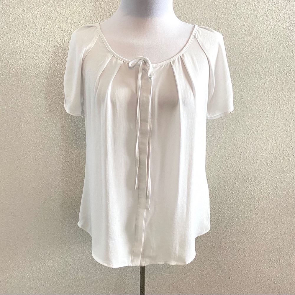Bellatrix Sheer White Blouse Short Sleeve Small